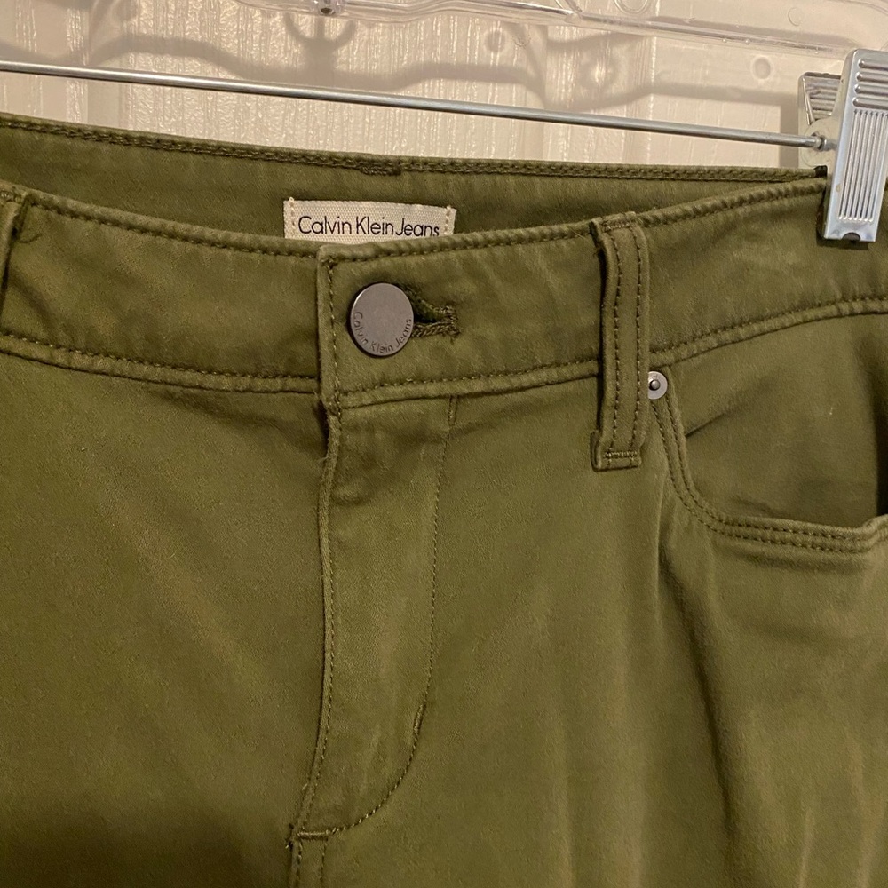 Olive green skinny jeans